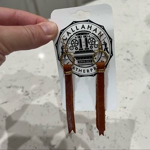 Callahan leather press ear rings -